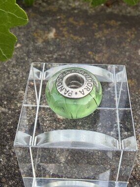 Pandora Green Looking Glass Murano Charm Bead Sterling Silver ALE 925 790925